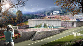 假山造景景观效果图