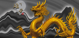 龙雕塑金龙