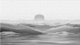 日出山水圆点镂空