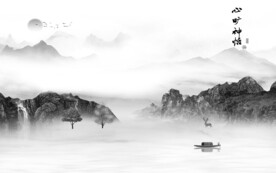 高雅 淡雅灰色山水 TiF分层