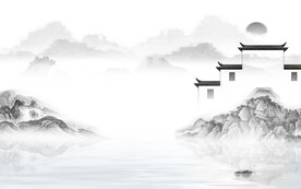 高雅 灰色高清山水 TiF分层