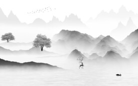 客厅 新品灰色山水 TIF分层