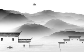 新品 简约灰色山水 TiF分层