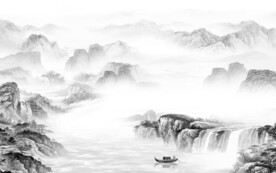 人气 高档灰色山水 TiF分层