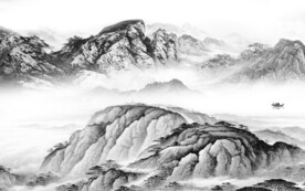 极简 客厅灰色山水 TiF分层