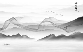 最新 简约灰色山水 TiF分层