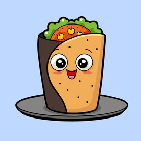 矢量美食卡通美味蔬菜卷