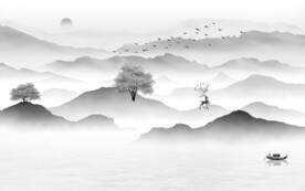 大气 别墅灰色山水 TIF分层