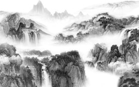 高档 极简中式山水 TiF分层