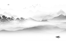 奢雅 简约灰色山水 TiF分层