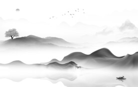 别墅 简约灰色山水 TiF分层