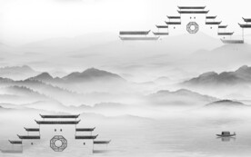 现代 简约灰色山水 TiF分层