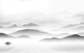 人气 简约灰色山水 TiF分层