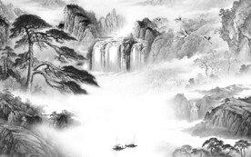 人气 高端灰色山水 TIF分层