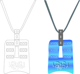 商周钟吊坠矢量