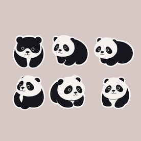 熊猫插画组图矢量