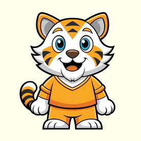 矢量动物可爱的小老虎