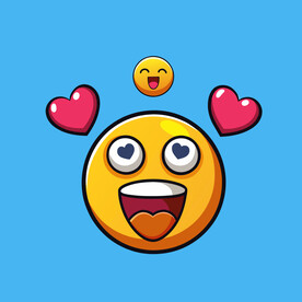 矢量图标开心表情爱心