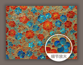 立体浮雕古典华丽花纹底纹图案