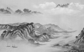 大气 灰色山水墙画 TIf分层