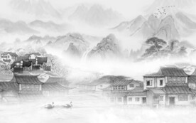 高档 意境灰色山水 TiF分层