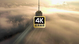 高空云海中的摩天大楼