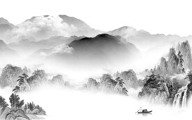 新款 灰色意境山水 Tif分层