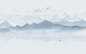 新中式水墨山水画