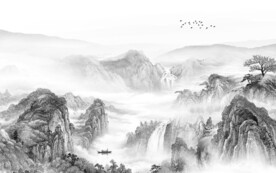 高清 意境灰色山水 TiF分层