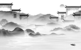 高档 灰色高雅山水 TiF分层