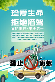 拒绝酒驾交通安全海报