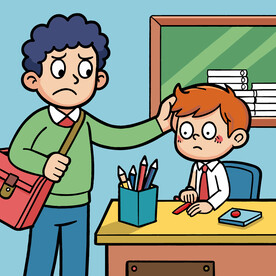 矢量人物l老师和学生