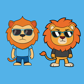 量动物戴墨镜的小狮子