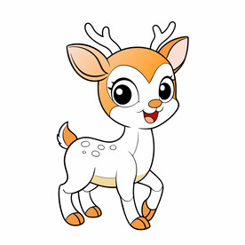 矢量动物可爱的梅花鹿