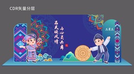 民族风情背景板