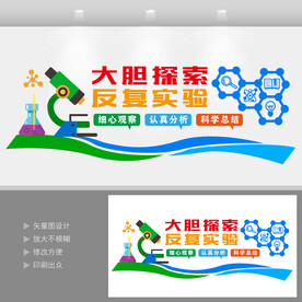 生物实验室科学文化立体墙