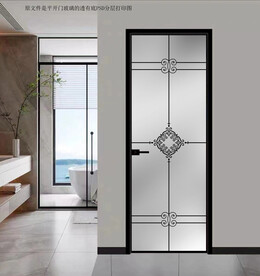 高清分层透明底平开门打印图