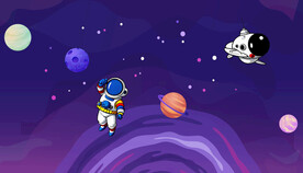 卡通宇航员太空星球火箭星空背景