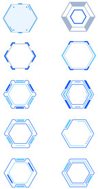 科技边框六边形可视化素材