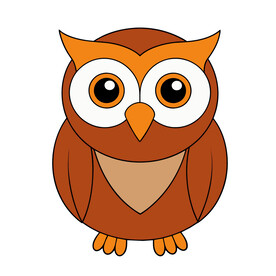 矢量动物鸟类棕色猫头鹰
