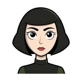 矢量人物短发女性女人