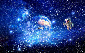 梦幻星球宇宙太空宇航员星空背景