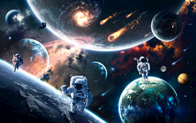 银河宇宙星球宇航员太空黑洞背景