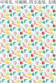 夏季水果图案 草莓 橙子