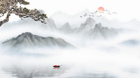 水墨画山水意境