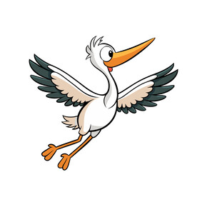 矢量动物鸟类飞翔的鹳