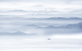 新中式意境山水画背景墙