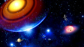 银河星球外太空宇宙卫星背景