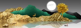 意境金山麋鹿发财树