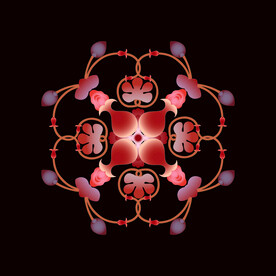 敦煌壁画缠枝石榴花花边图案